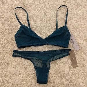 JCrew French bralette thong in point d'esprit
